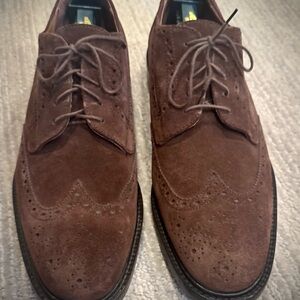 J. Crew Brown Suede Wingtip Oxfords